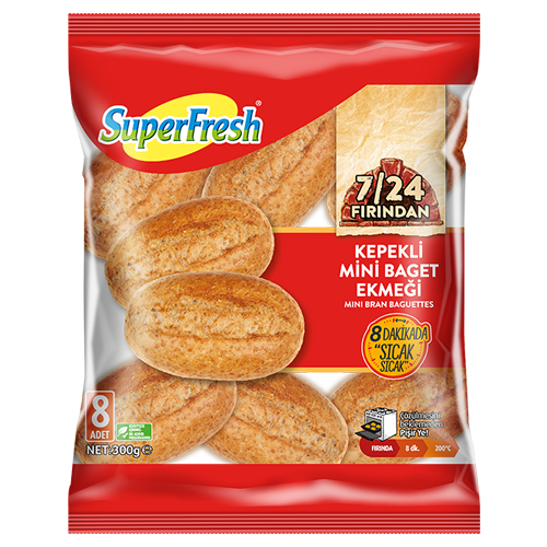 SUPERFRESH 7/24 FIRINDAN KEPEKLİ MİNİ BAGET EKMEĞİ